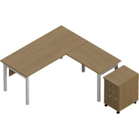 Newland "L" Shaped Desk with Pedestal OR448 | Southpoint Industrial Supply