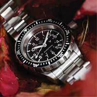 Grande montre automatique de plong&eacute;e avec feuille d'&eacute;rable gris et bracelet en acier inoxydable, Num&eacute;rique, &agrave; piles, 41 mm, Argent Southpoint Industrial Supply