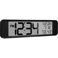 Ultra-Wide Clock with Atomic Accuracy, Digital, Battery Operated, Black OR487 | Southpoint Industrial Supply