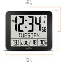 Slim Self-Setting Full Calendar Wall Clock, Digital, Battery Operated, Black OR495 | Southpoint Industrial Supply