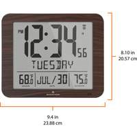 Slim Self-Setting Full Calendar Wall Clock, Digital, Battery Operated, Black OR496 | Southpoint Industrial Supply