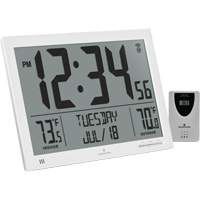 Self-Setting Full Calendar Clock with Extra Large Digits, Digital, Battery Operated, White OR500 | Southpoint Industrial Supply