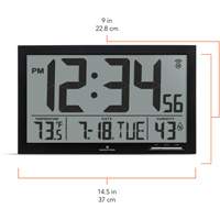 Slim Jumbo Self-Setting Wall Clock, Digital, Battery Operated, White OR503 | Southpoint Industrial Supply
