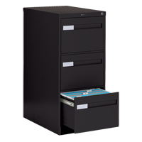 Vertical Filing Cabinet with Recessed Drawer Handles, 3 Drawers, 18.15" W x 26.56" D x 40" H, Black Southpoint Industrial Supply