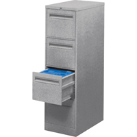 Vertical Filing Cabinet with Recessed Drawer Handles, 3 Drawers, 18.15" W x 26.56" D x 40" H, Grey OTE619 | Southpoint Industrial Supply