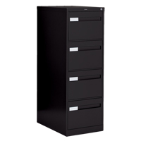 Vertical Filing Cabinet with Recessed Drawer Handles, 4 Drawers, 18.15" W x 26.56" D x 52" H, Black OTE624 | Southpoint Industrial Supply