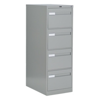 Vertical Filing Cabinet with Recessed Drawer Handles, 4 Drawers, 18.15" W x 26.56" D x 52" H, Grey OTE625 | Southpoint Industrial Supply