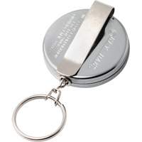 Original Series Retractable Keychain, Chrome, 24" Cable, Belt Clip Attachment PAB229 | Southpoint Industrial Supply