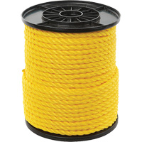 3/8" Yellow Twisted 3-Strand Rope, Polypropylene, 250' Southpoint Industrial Supply
