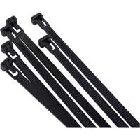 Re-Usable Cable Tie, 8" Long, 50 lbs. Tensile Strength, Black Southpoint Industrial Supply