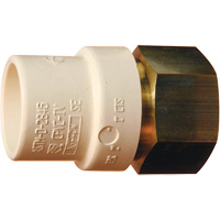 Threaded Pipe Adapter, Hub x FPT, 1" Dia., Brass/CPVC Southpoint Industrial Supply