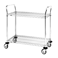 Standard-Duty Utility Cart With Wire Shelves, Chrome Plated, 24" x 39" x 36", 375 lbs. Capacity Southpoint Industrial Supply