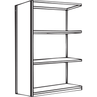 Interlok Shelving Unit, Steel, Boltless, 450 lbs. Capacity, 48" W x 88" H x 24" D Southpoint Industrial Supply