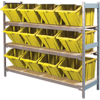 &eacute;tag&egrave;res larges avec bacs g&eacute;ants en plastique, Acier, Sans boulons, Capacit&eacute; 800 lb, 66" la x 60" h x 18" p Southpoint Industrial Supply