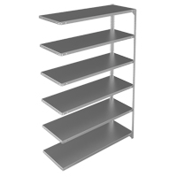 Shelving Unit, Galvanized Steel, Slotted Angle, Add-On, 48" W x 72" H x 18" D Southpoint Industrial Supply
