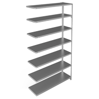 Shelving Unit, Galvanized Steel, Slotted Angle, 300 lbs. Capacity, 48" W x 84" H x 15" D Southpoint Industrial Supply