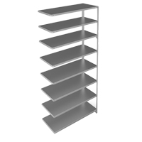 Shelving Unit, Galvanized Steel, Slotted Angle, 275 lbs. Capacity, 48" W x 96" H x 18" D Southpoint Industrial Supply