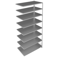 Shelving Unit, Galvanized Steel, Slotted Angle, 275 lbs. Capacity, 48" W x 96" H x 24" D Southpoint Industrial Supply