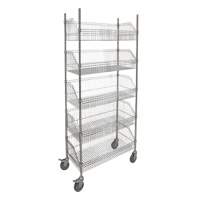 Wire Basket Shelving Cart, 5 Tiers, 36" W x 80" H x 18" D Southpoint Industrial Supply