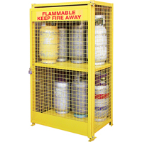 Gas Cylinder Cabinets, 12 Cylinder Capacity, 44" W x 30" D x 74" H, Yellow SAF847 | Southpoint Industrial Supply