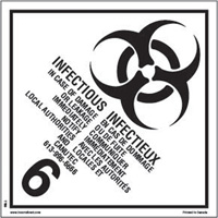 &eacute;tiquettes d'exp&eacute;dition TMD, Classe 6,2, Substances infectieuses, Papier Southpoint Industrial Supply