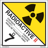 Category 2 Radioactive Materials TDG Shipping Labels, 4" L x 4" W, Black on White SAG878 | Southpoint Industrial Supply