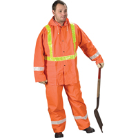 V&ecirc;tements de pluie pour la circulation Tornado, PVC, Petit, Orange haute visibilit&eacute; Southpoint Industrial Supply