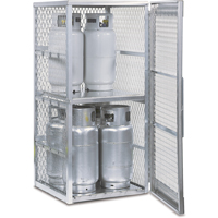 Aluminum LPG Cylinder Locker Storage, 8 Cylinder Capacity, 30" W x 32" D x 65" H, Silver SAI574 | Southpoint Industrial Supply
