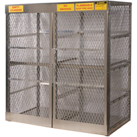 Aluminum LPG Cylinder Locker Storage, 16 Cylinder Capacity, 60" W x 32" D x 65" H, Silver SAI575 | Southpoint Industrial Supply