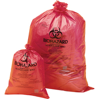 Biohazard Disposal Bags - Orange-Red, Bio-Hazard, 19" L x 14" W, 0.0317 mm, 200 /pkg. SAM046 | Southpoint Industrial Supply