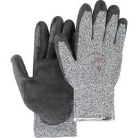 Salt & Pepper Knit Gloves With Black Palm Coating, Size Small/7, Polyurethane Coated, HPPE Shell, ANSI/ISEA 105 Level 2 Southpoint Industrial Supply