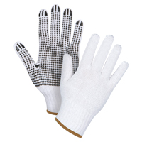 Dotted String Knit Gloves, Poly/Cotton, Single Sided, 7 Gauge, Large Southpoint Industrial Supply