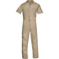 Short Sleeved Coveralls, Men's, Tan, Size Small Southpoint Industrial Supply