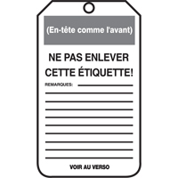 Lockout Tags, Cardstock, 3-1/8" W x 5-7/8" H, French Southpoint Industrial Supply