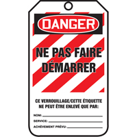 Lockout Tags, Plastic, 3-3/8" W x 5-7/8" H, French Southpoint Industrial Supply
