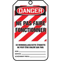 Lockout Tags, Plastic, 3-3/8" W x 5-7/8" H, French Southpoint Industrial Supply