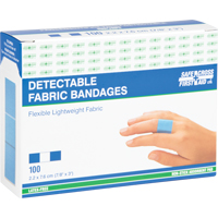 Bandages, Rectangular/Square, 3", Fabric Metal Detectable, Sterile Southpoint Industrial Supply