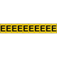 Rep&egrave;res adh&eacute;sifs &agrave; lettres individuelles, E, 1" h, Noir sur jaune Southpoint Industrial Supply