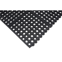 Tapis modulaire antifatigue, Nid d'abeilles, 3' x 3' x 1/2", Noir, Caoutchouc naturel Southpoint Industrial Supply