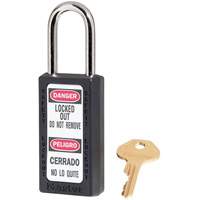 411 Zenex Safety Padlocks, Black, Keyed Alike, Thermoplastic, 1-1/2" Width Southpoint Industrial Supply