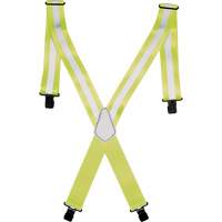 Bretelles de travail haute visibilit&eacute; 2", Jaune lime haute visibilit&eacute;, Couleur r&eacute;fl&eacute;chissante Argent, Taille unique Southpoint Industrial Supply