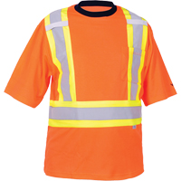 T-shirt de s&eacute;curit&eacute;, Polyester, Moyen, Orange haute visibilit&eacute; Southpoint Industrial Supply