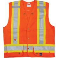 Veste de s&eacute;curit&eacute; pour arpenteur, Orange haute visibilit&eacute;, Petit, Polyester Southpoint Industrial Supply