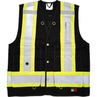 Veste de s&eacute;curit&eacute; ignifug&eacute;e pour arpenteur, Noir, Petit, Coton Southpoint Industrial Supply