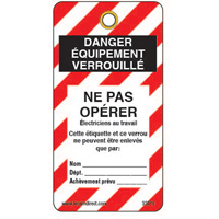 &eacute;tiquettes de verrouillage, Plastique, 3" la x 5-3/4" h, Français Southpoint Industrial Supply