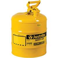 Safety Cans, Type I, Steel, 5 US gal., Yellow, FM Approved/UL/ULC Listed Southpoint Industrial Supply