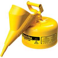 Safety Cans, Type I, Steel, 2.5 US gal., Yellow, FM Approved/UL/ULC Listed Southpoint Industrial Supply