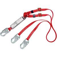 PRO Shock-Absorbing Lanyard, 6', Snap Hook Center, Snap Hook Leg Ends, Polyester Southpoint Industrial Supply
