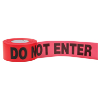 Standard Barricade Tape, English, 3" W x 1000' L, 2 mils, Red SED026 | Southpoint Industrial Supply