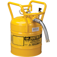 D.O.T. AccuFlow™ Safety Cans, Type II, Steel, 5 US gal., Yellow, FM Approved SED124 | Southpoint Industrial Supply